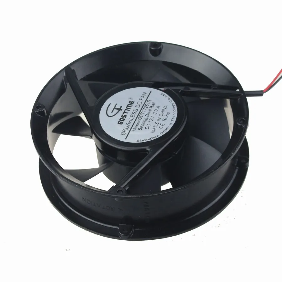 Imagem -06 - Gdstime-ventilador de Refrigeração Axial Industrial 170 mm 172x51 mm dc 12v 17251 Bola Dupla