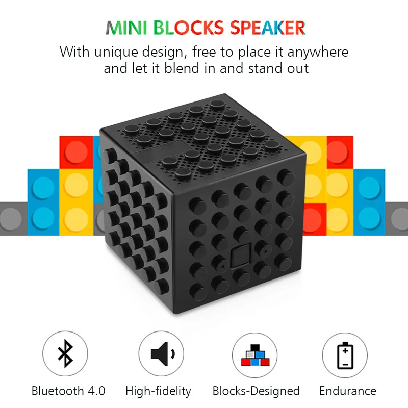 VAORLO Building Block Speaker Portable Mini Wireless Bluetooth Speaker Fashion  Creative Gift Speaker Parent-child Interaction