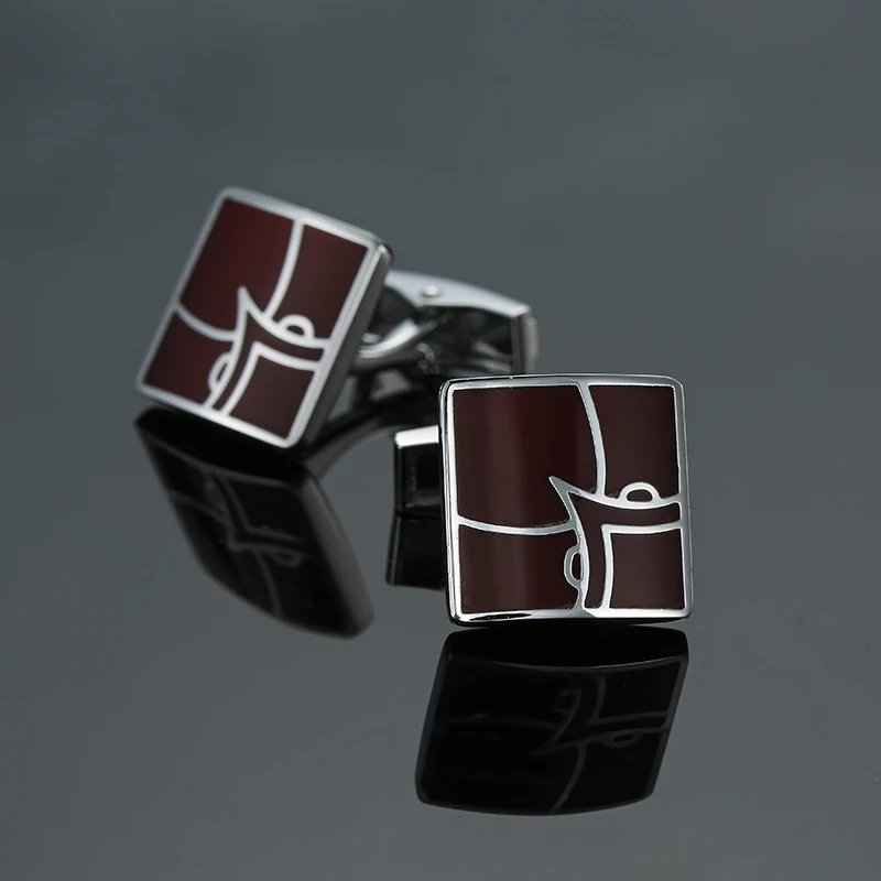 18 style Mix Hotsale Cufflinks Classical high quality Red enamel pattern cuff l mans Suit accessories Wedding business gifts