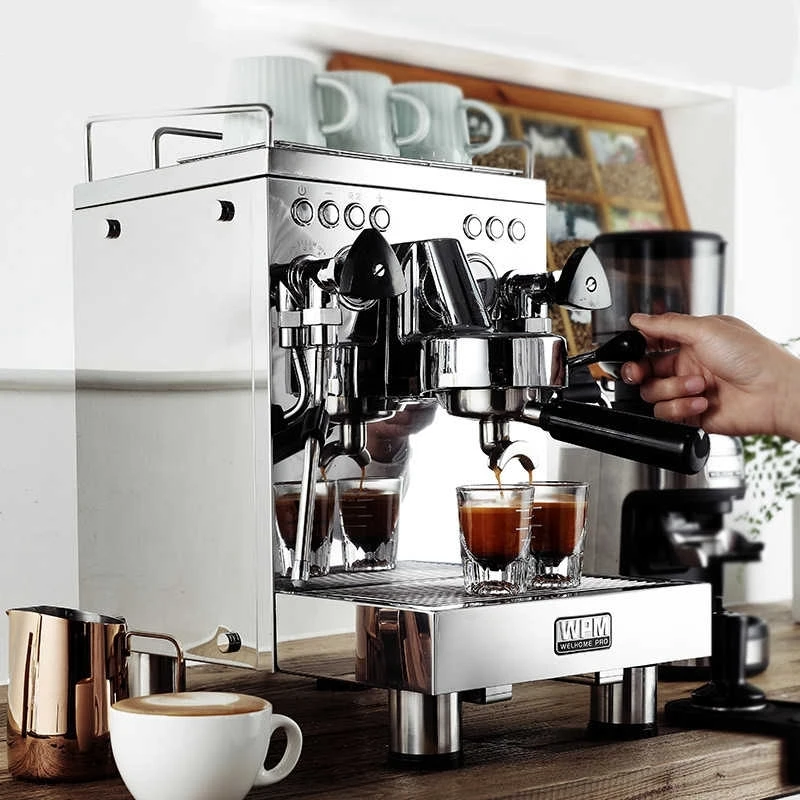 WELHOME KD-310 Espresso Machine Coffee Maker Stainless Steel Semi-automatic steam coffee machine cafetera