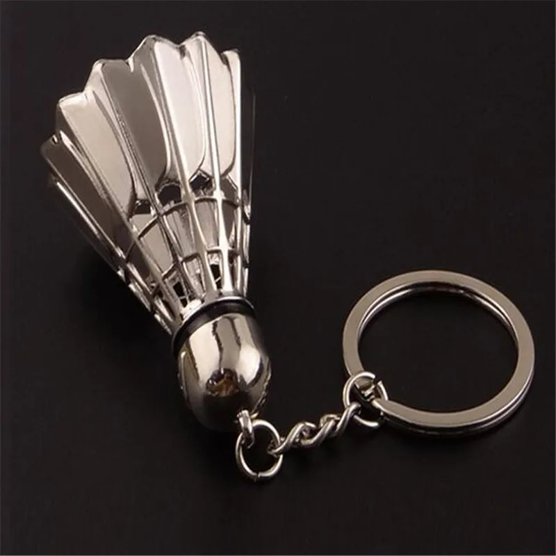 10pcs/lot Car Zinc Alloy Metal Badminton Keychain Charm Keyring For Men Women Jewelry Key Chain Holder Ring Bag Pendant