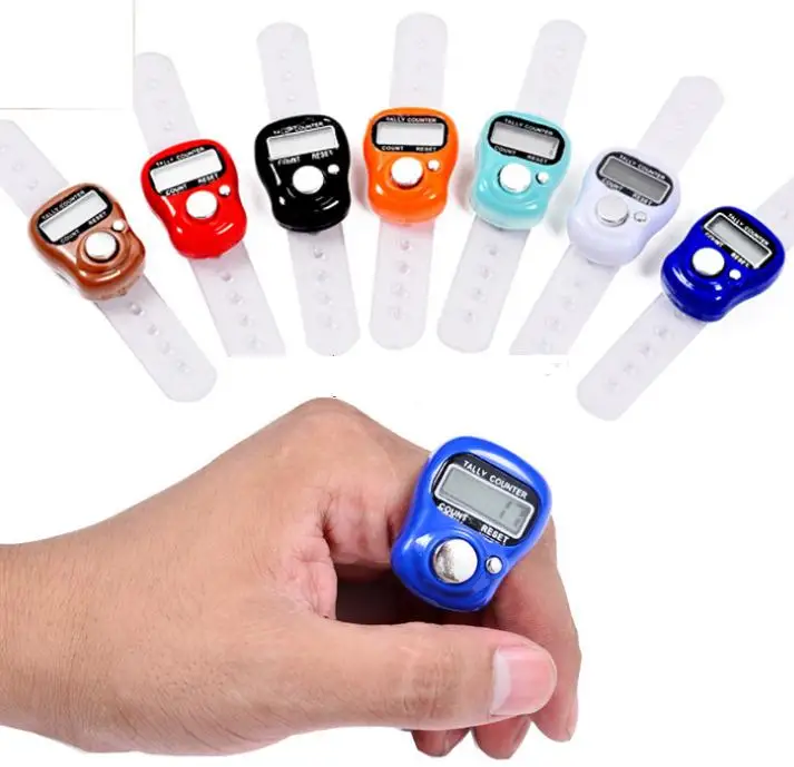 1000pcs/lot by dhl/fedex colorful Electronic Row Counter hand Finger Ring Golf Digit Stitch Marker Tally Counter SN1012