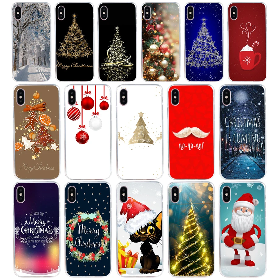 93SD Merry Christmas gift Soft Silicone Tpu Cover phone Case for iphone 5 5s se X XR XS Max case