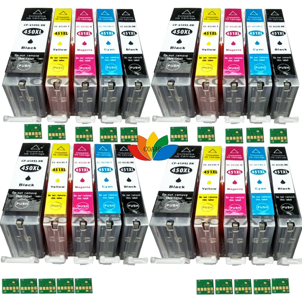 Imagem -01 - Compatível Cartucho de Tinta para Canon Pixma Ip7240 Mg5440 Mg5540 Mg6440 Mg6640 Mg5640 Mx924 Mx724 Ix6840 Printe Cli451 Pgi-450 20