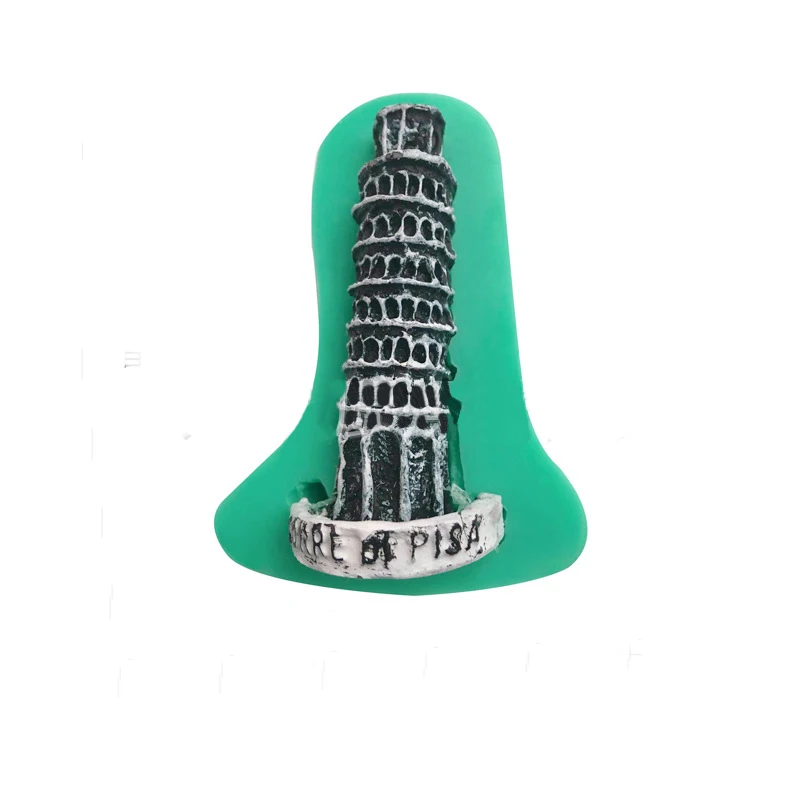 Luyou 3D Italy Leaning Tower of Pisa Silicone Mold Fondant Cake Decorating Tools Soap Clay Candy Chocolate Cake Mold FM1522