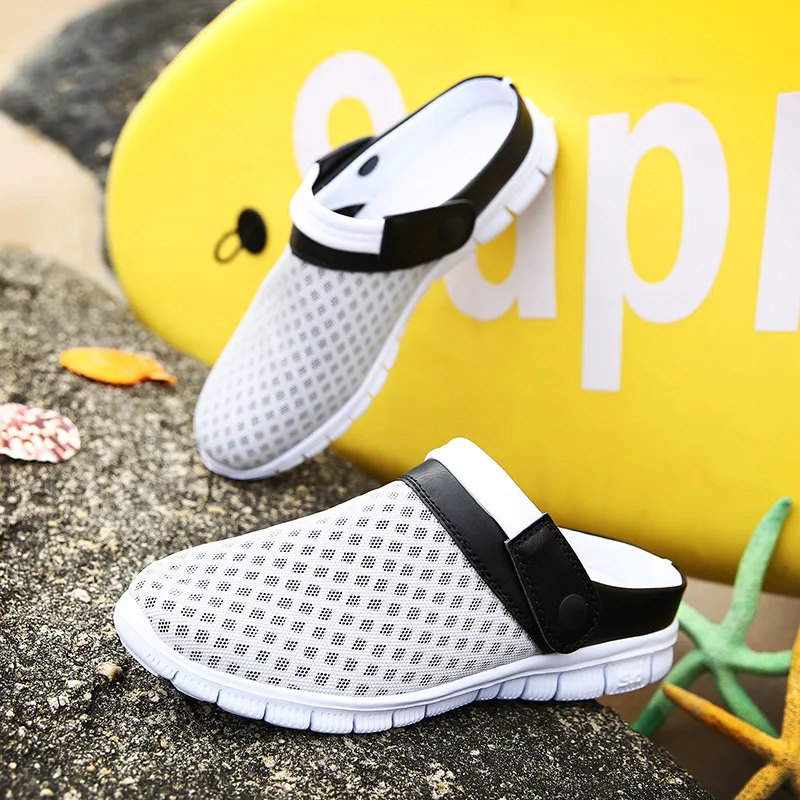2020 Summer Slippers Men Hollow Out Breathable Beach Flip Flops Unisex Casual Slip-on Flats Sandals Men Shoes zapatos