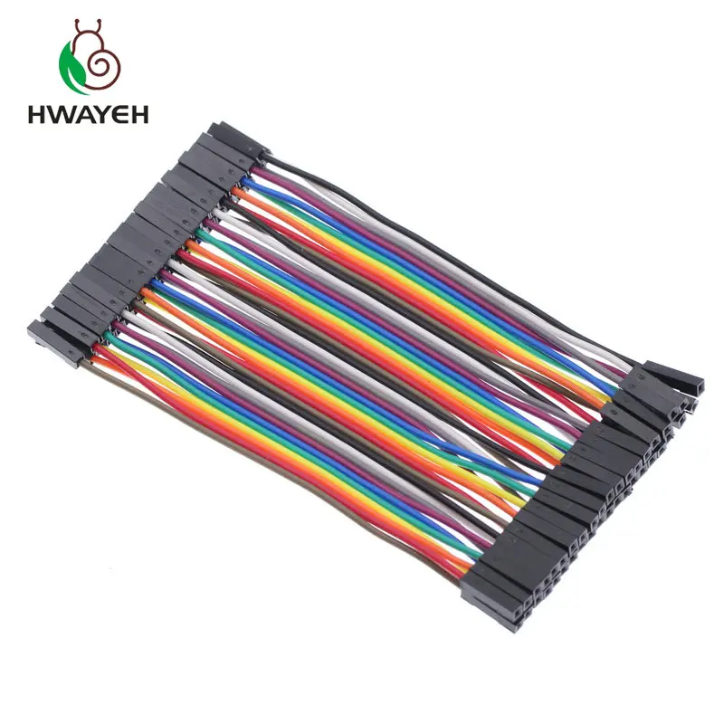 40pin Multicolored Dupont Wire 40PCS Dupont line 10CM 2.54MM Female To Female Jumper Wire Ribbon Cable for arduino