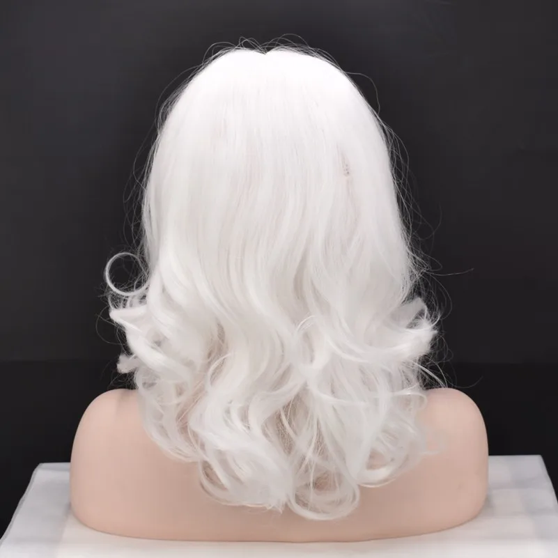 Peluca de Cosplay navideña de alta calidad para hombres y mujeres, pelo sintético largo y rizado blanco de Papá Noel, Barba, utilería para fiesta de Halloween