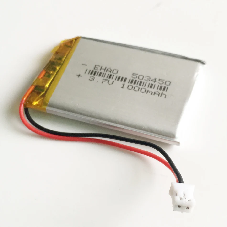 10 szt. 3.7V 1000mAh 503450 litowo-polimerowa LiPo akumulator JST PH 2.0 2-pinowa wtyczka do kamera do rejestracji wideo padów DVD Mp3