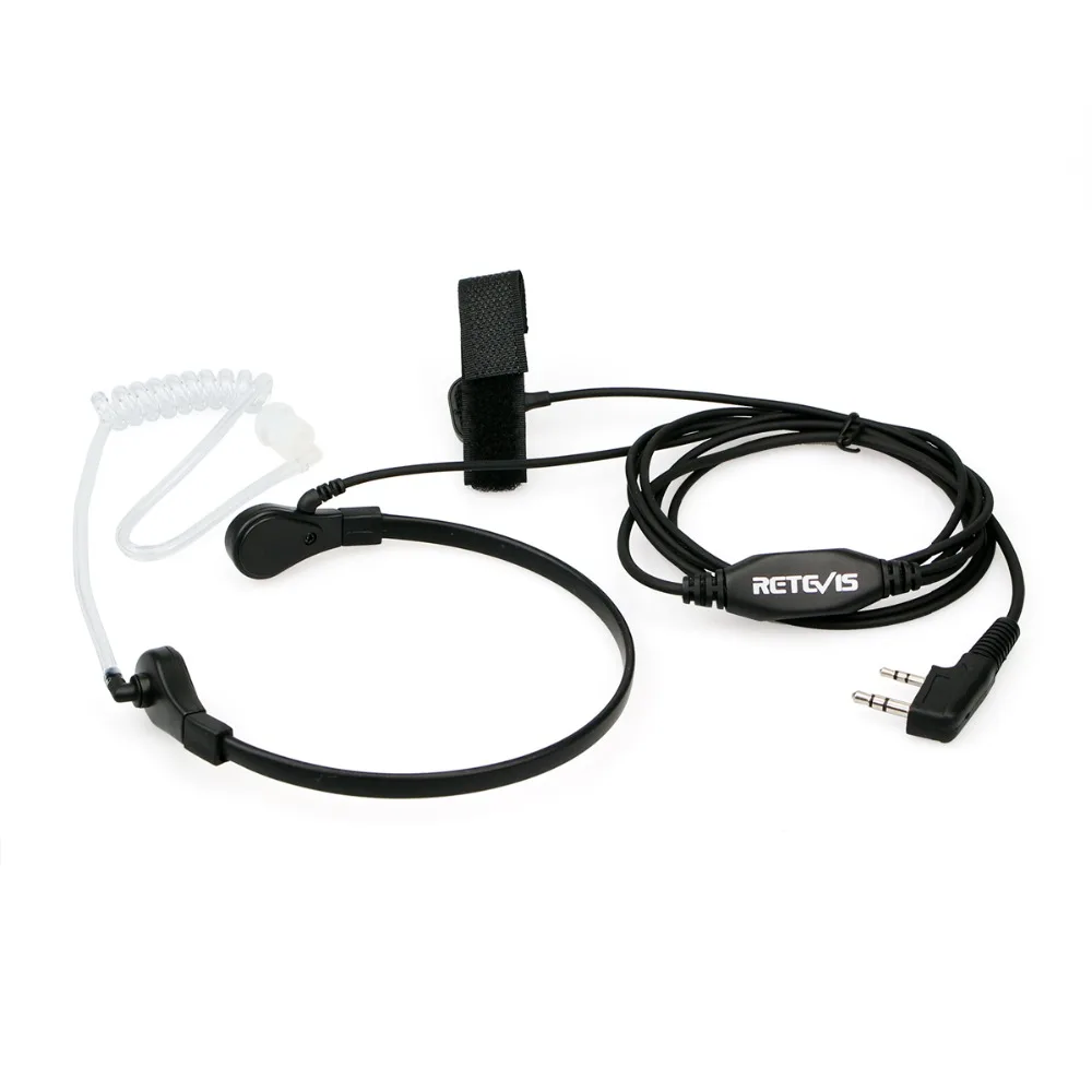 2Pcs Retevis Throat Mic หูฟังชุดหูฟัง PTT Walkie Talkie อุปกรณ์เสริมสำหรับ Baofeng UV 5R UV-82สำหรับ Kenwood สำหรับ TYT สำหรับ Puxing