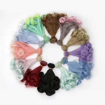 Msiredoll bjd pruik Accessoires 15*100 CM 25*100 CM pop haar voor 1/3 1/4 1/6 1/12 Gradiëntkleur Natuurlijke pruik diy Gratis verzending