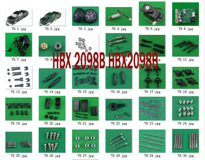 HBX 2098B 1/24 4WD Mini Car Original Parts motor receiver servo body shell tire drive shaft gear bearing pull rod screw