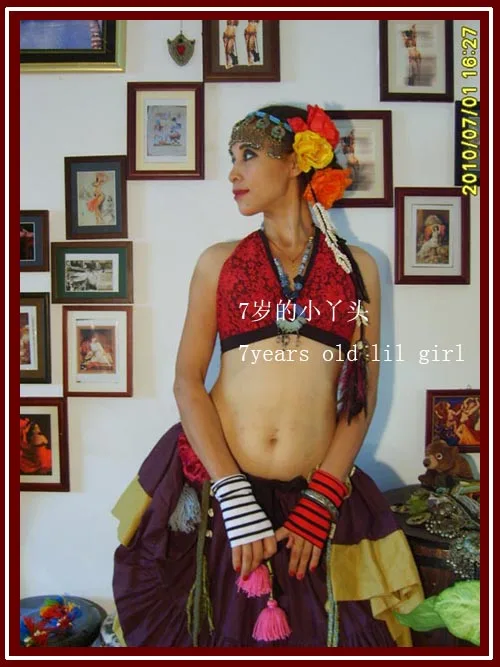 ลูกไม้ Tribal Belly Dance Halter คอ,Gothic Top Gypsy Bohemian Top DJ73