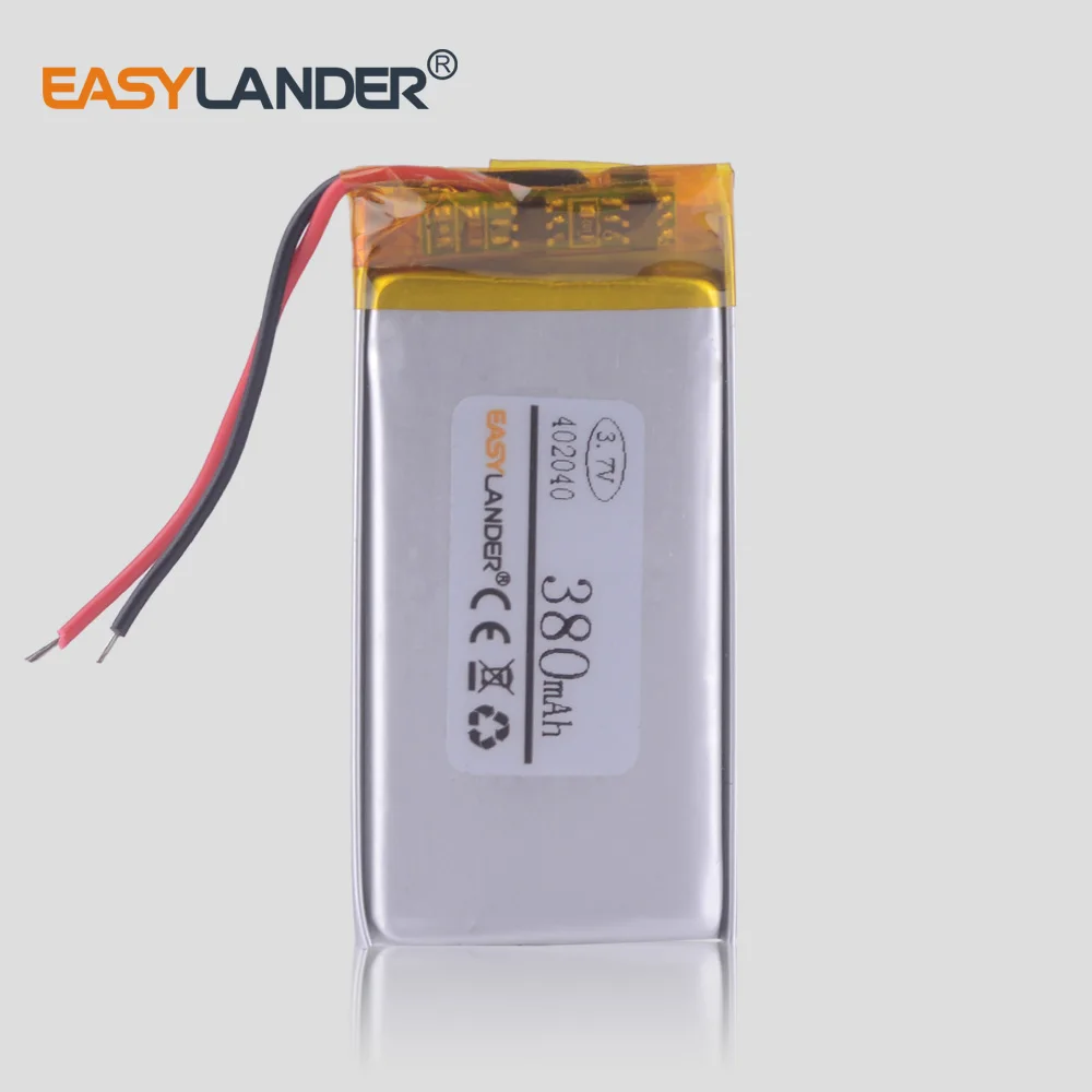 

10pcs/Lot 402040 3.7V 380mAh lithium polymer Li- Polymer Battery For mp3 DVR GPS toys PDA Bluetooth Speaker headphone 042040