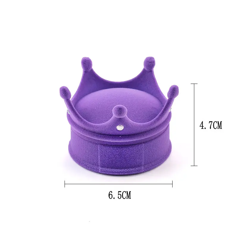 1 Piece Lovely Velvet Jewelry Box Wedding Ring Box Crown Shape Gift Box Necklace Ring Case Earrings Holder For Jewelry Display