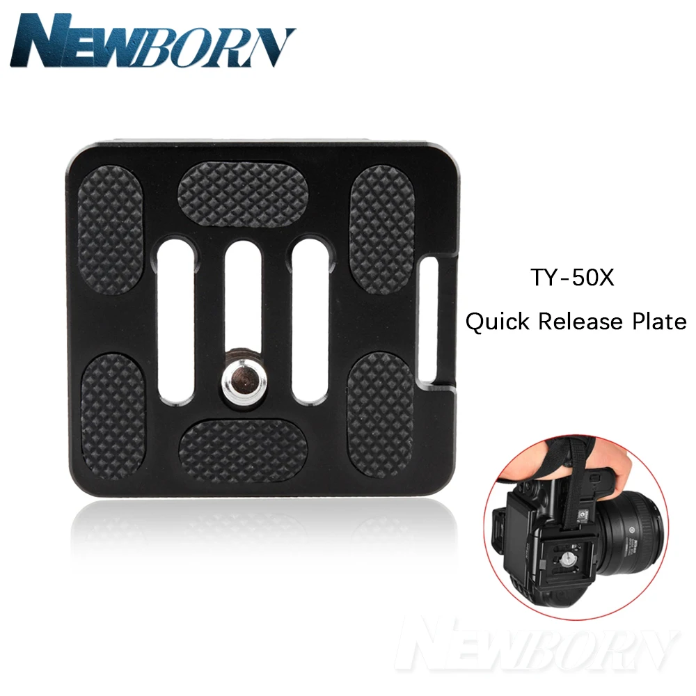 TY-50X Tripod Monopod Quick Release Plate with 1/4'' for Sirui Ball Head K10X K20X K30X G10X G20X Tripod Head DSLR Camera