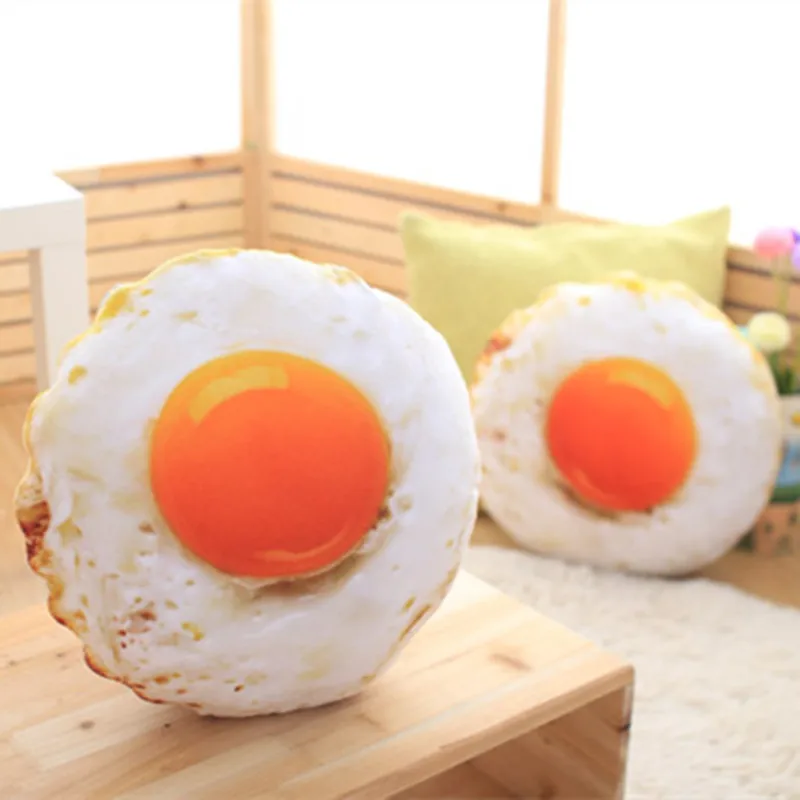 

40cm Free Shipping Simulation Stuffed Cotton Soft Fried Egg Cushion Sleeping Pillow Plush baby toyStuffed Poached Egg Food Doll