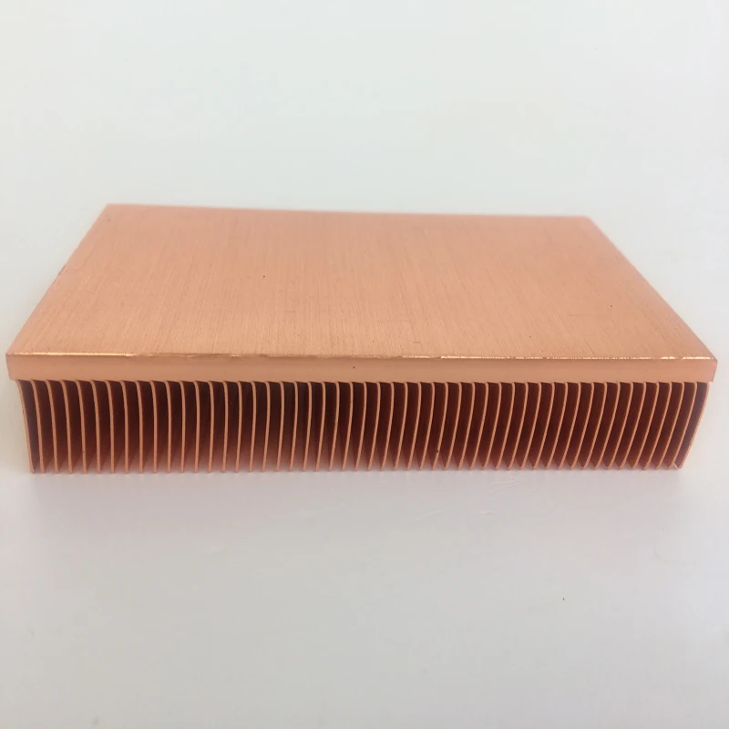 Factory direct supply 100x50x15mm Pure copper heat sink  Cu1100 skiving fin heat sink