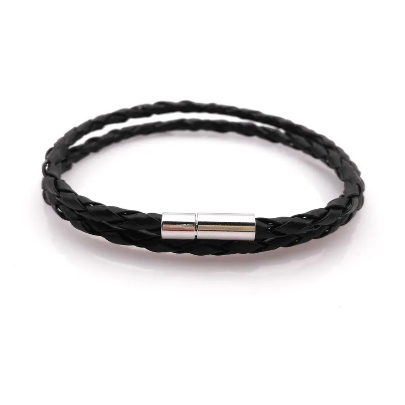 New Style! 2023 Latest Popular 2 Laps Leather Bracelet, Men Charm Vintage Black Bracelet, 7 Color Choose,Length 42CM