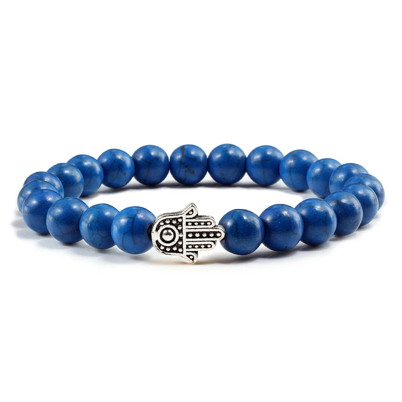 Hot Men Natural Stone Volcanic Lava Bracelet Charm Hand Matte Black Boho Beads Bracelets for Women Lucky Jewelry pulseras