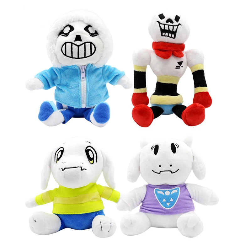 

4pcs/lot 20-30cm Undertale Sans Papyrus Asriel Toriel Plush Toys Doll Soft Stuffed Cartoon Toys for Kids Children Christmas Gift