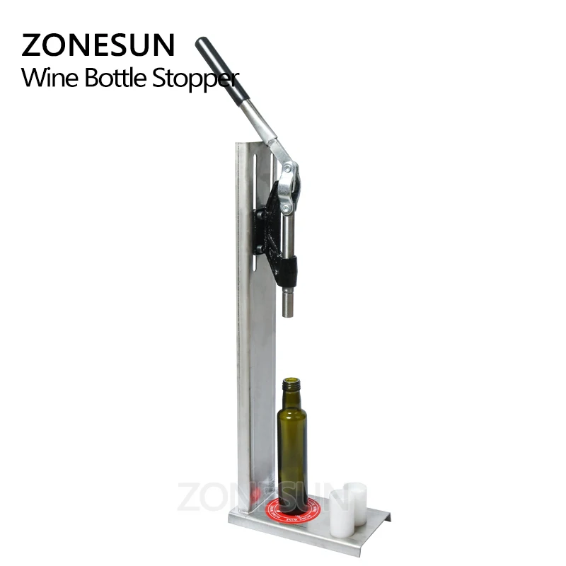 ZONESUN Manual Stainless Steel Corkers Wine Corking Machine Capping Tool Brewed Wine Bottle Cork Press Inserting Machine