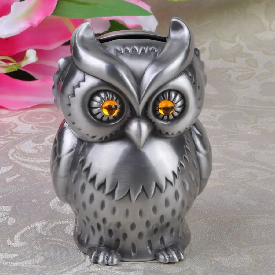 

Creative Owl Metal Money Box Coin Bank Piggy Bank Coin For Money Safe Cash Box CXG022