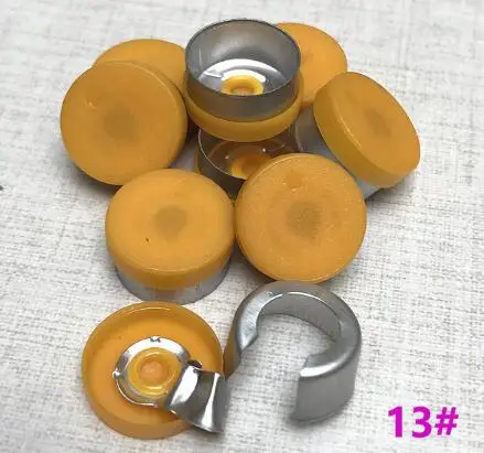 200pcs 13mm 알루미늄 플라스틱 캡 색상 옵션 크림프 유리 바이알용 제약 캡 알루미늄 플라스틱 캡 반 눈물
