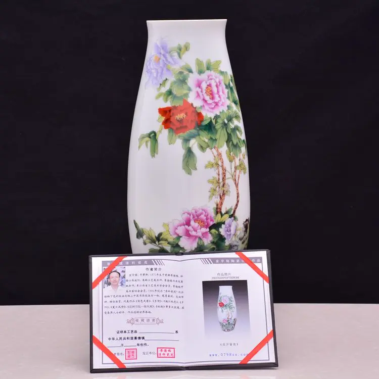 Jingdezhen ceramic vase gift famous jinyumantang large pastel porcelain Home Furnishing flower decoration room