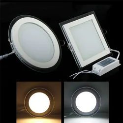 Dimmbare LED-Panel Downlight Platz/Runde Glas-Panel Leuchtet Hohe Helligkeit Decke Einbau Lampen Für Home SMD5630 AC85-265V