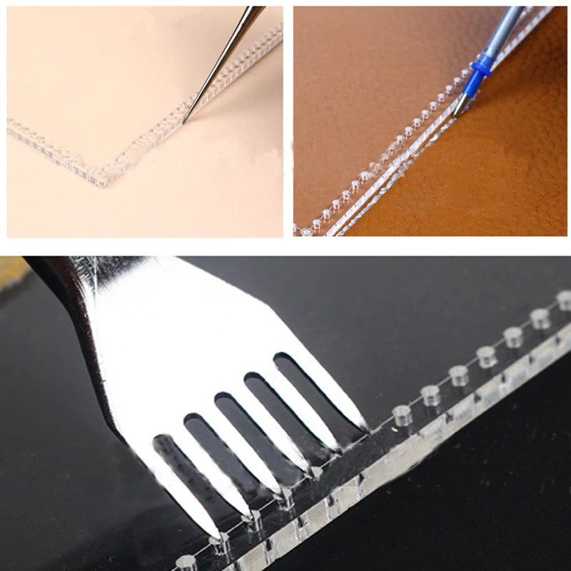 YOMDID DIY Pen Container Leather Tool Template Practical Acrylic Version Leather Stencil Handmade Brush Pot Leather Making Mold