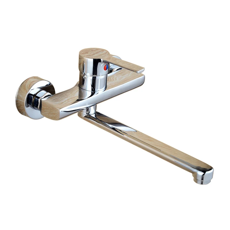 Wall Mounted Kitchen Faucet 360 Degree Rotation Basin Faucet Cold Hot Water Mixer Tap Mop Pool Tap Swivel Spout Single Handle