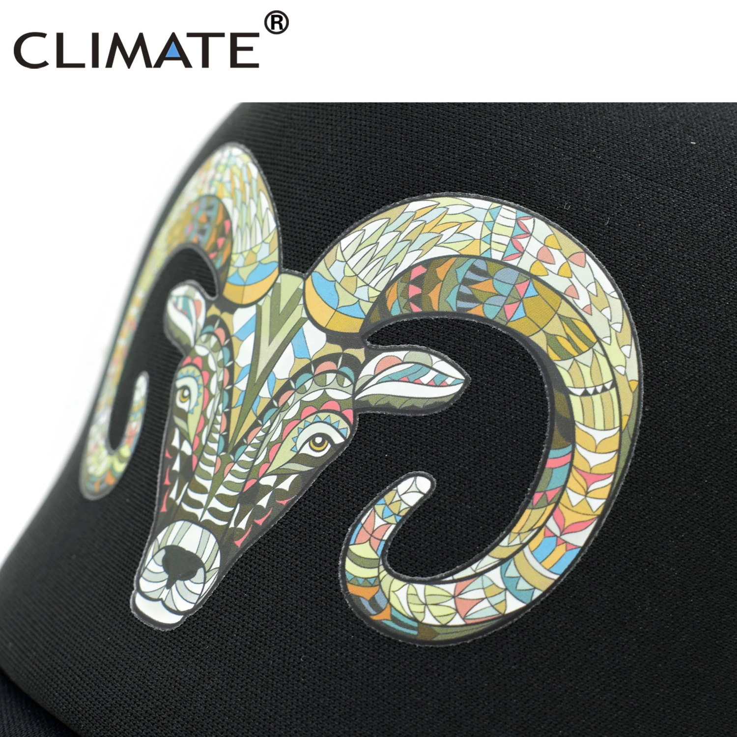 CLIMATE Goat Trucker Caps Hat Women Men Goat Head Hat Cap Cool Hip Hop Summer Colorful Mesh Baseball Cap Hat for Men Women Youth