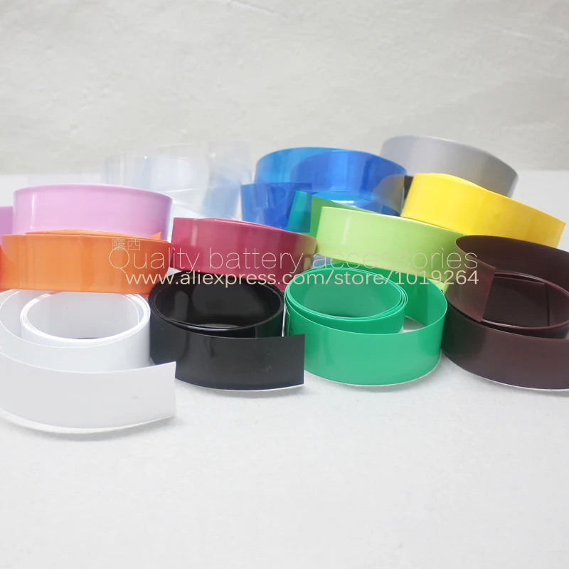 10 м 18650 литиевая батарея ПВХ пленка батарея мембрана Термоусадочная пленка Внешняя батарея синий прозрачный фиолетовый цвет фиолетовый