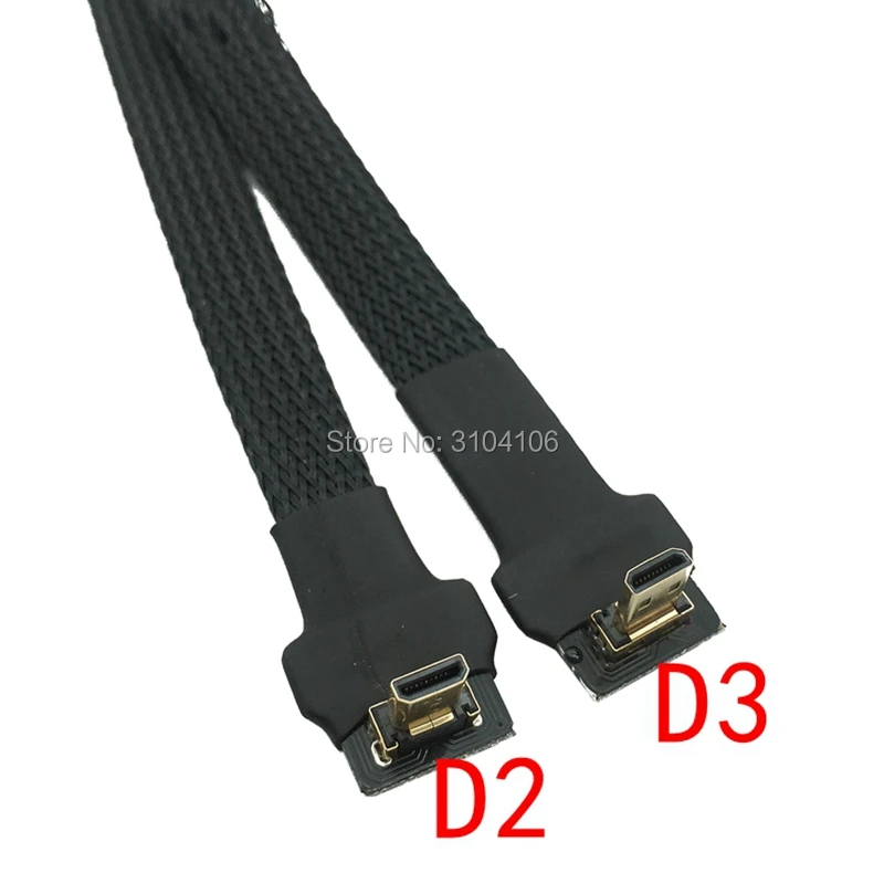 30cm 50cm  FPC Ribbon Flat Micro HD-compatible  type D shielded FPV Cable  for HD Multicopter Aerial Photography