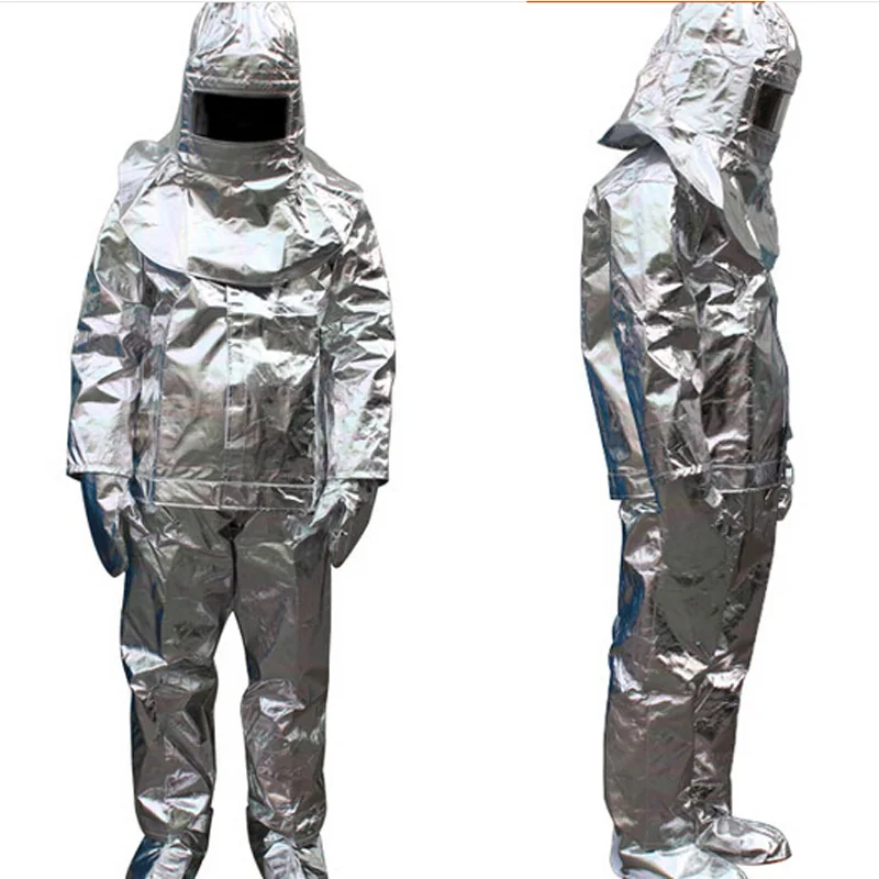 New 1000 Degree Thermal Radiation Heat Resistant Firefighter Uniform Aluminized Aircraft Rescue Fire Fighting Approach Suit