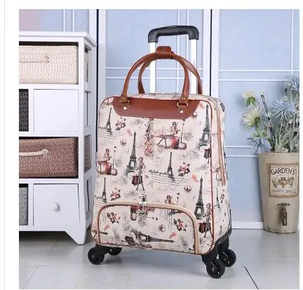 brand 20 Inch 22 inch Women luggage Trolley Bag on wheels Travel Suitcase Travel Rolling Bag Baggage Suitcase Travel wheeled bag