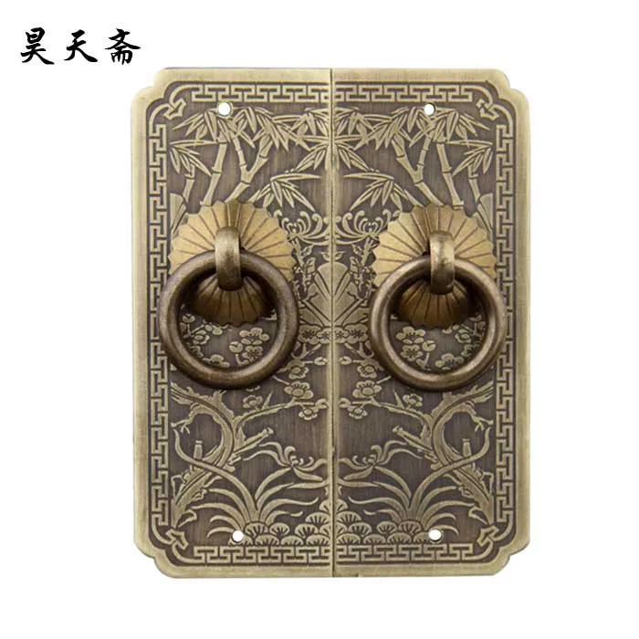 

[Haotian vegetarian] Chinese antique Ming and Qing furniture accessories handle copper door handle HTC-196 thickening