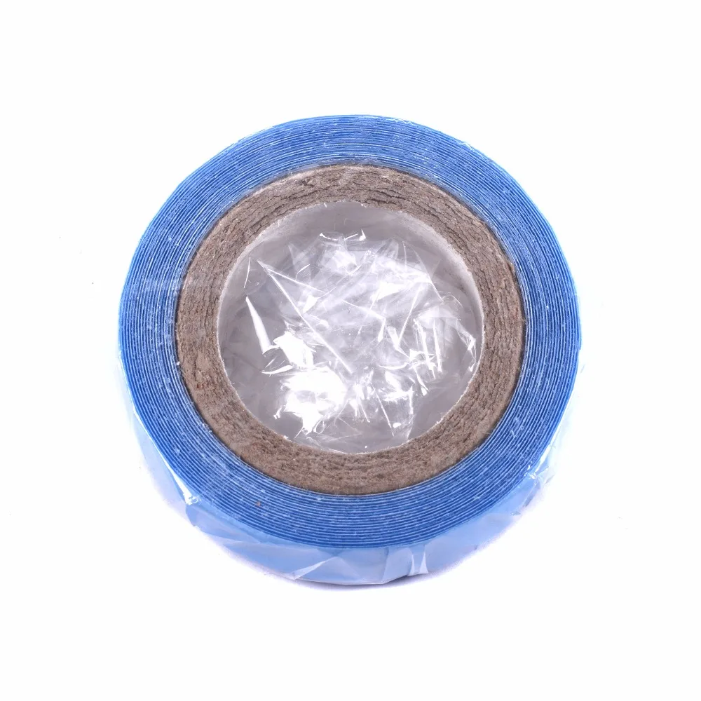 1 Roll  Blue  1/0.8CM*3 Yards Super Hair Blue Tape Double-Sided Adhesive Tape for Hair Extension/Lace Wig/Toupee