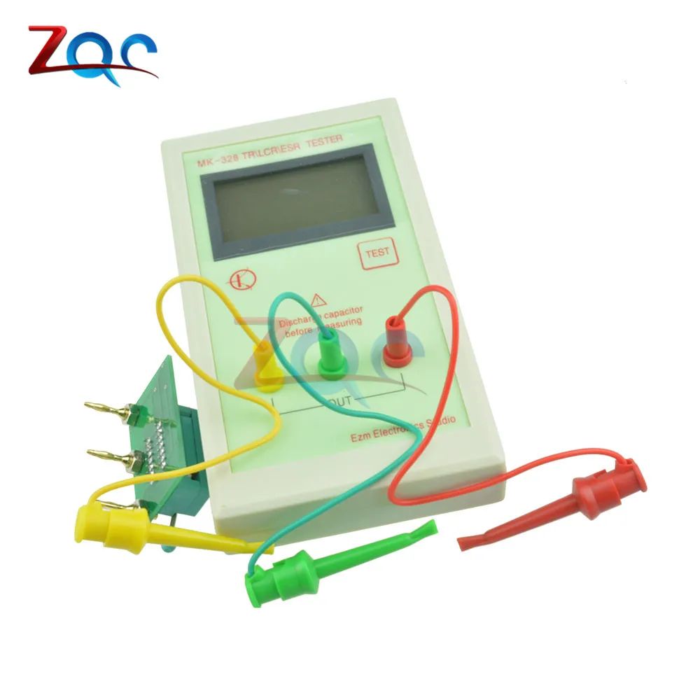 MK-328 Tester Transistor Inductance Capacitance Resistance ESR Meter TEST MOS/PNP/NPN Automatic Detector with Clip Cable