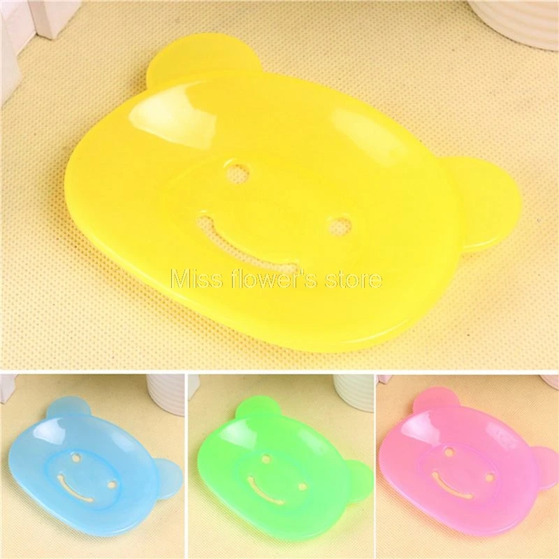 2 Pcs Bathroom Accessorie Shower Soap Box Dish Storage Plate Tray Drain Holder Case