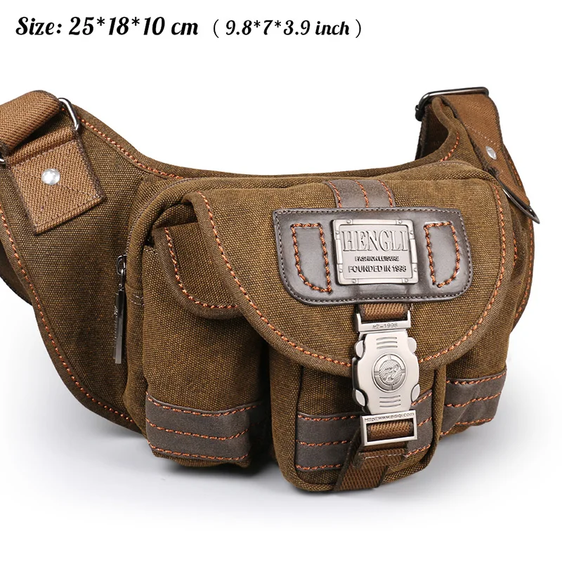 2022 Ruil Retro Canvas Waist Bags Men Fashion Multi-Functional Pockets Leisure Picnic Phone Bag Toolkit Vintage Package