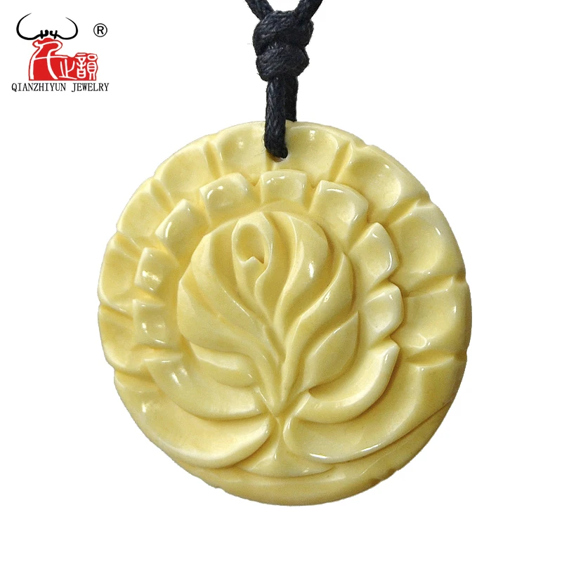 GX100 Hot Sale Yak bone jewelry Hawaii Surfer pendant women necklace Vintage yellow flower necklace handmade jewelry