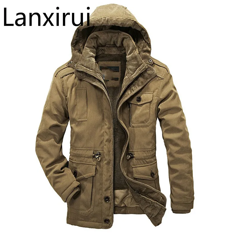 Winter jacke Männer lässig verdicken warm minus 40 Grad Baumwolle gepolsterte Jacken Herren Kapuze Wind jacke Parka 4xl Mantel