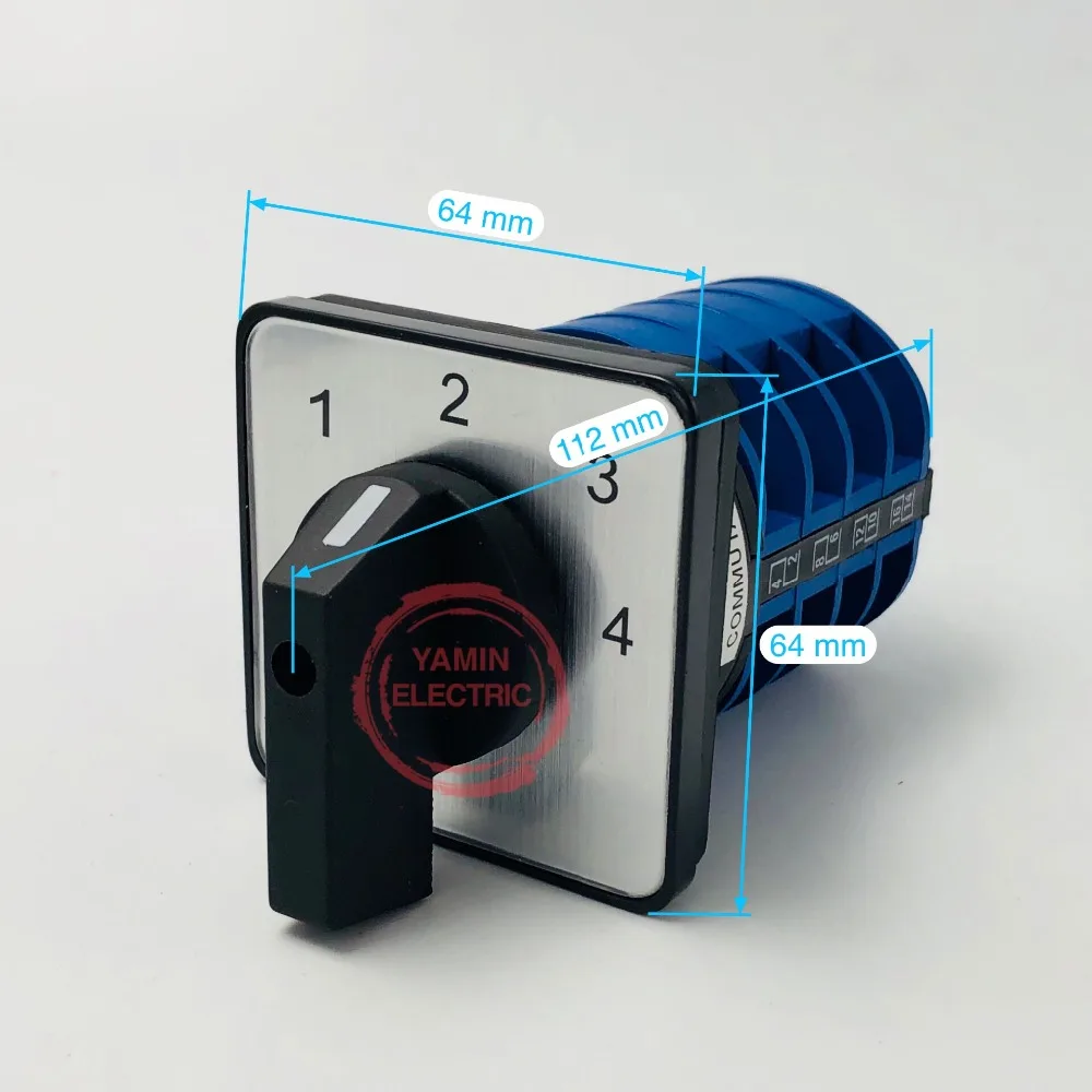 LW26 YMW26-32/4 Rotary switch 4 position 690V 32A 4 pole 16 terminal screw selector universal changeover cam main switch