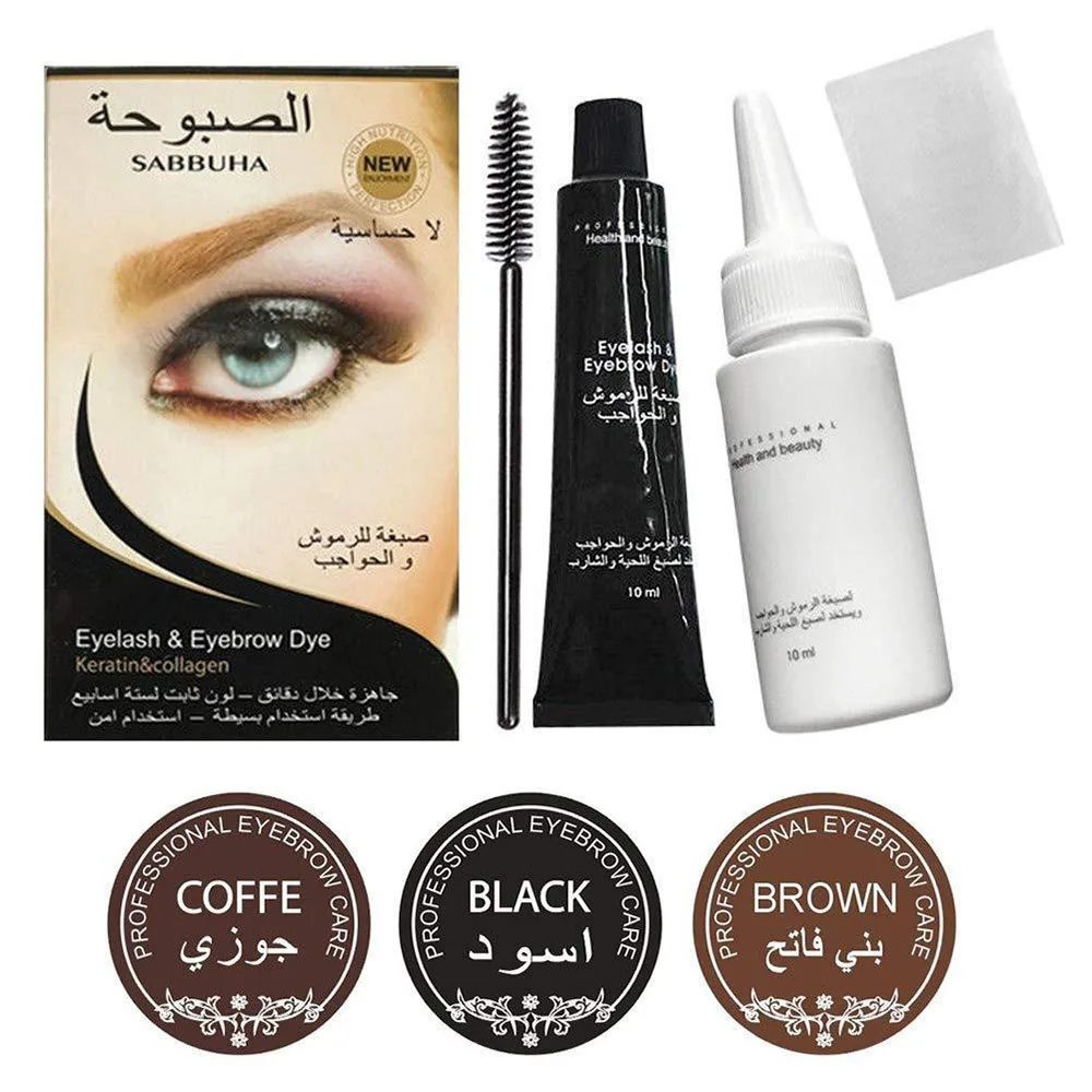 Professional Series Henna Eyelash Eyebrow Dye Tint Gel Eyelash Brown Black Color Tint Cream Kit 15-minute Fast Tint Easy Dye