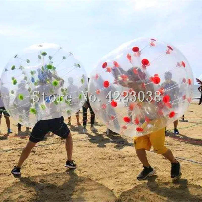 Frete grátis 1mm 1.2m tpu bolha inflável bola de futebol pára-choques bola zorb bolha futebol