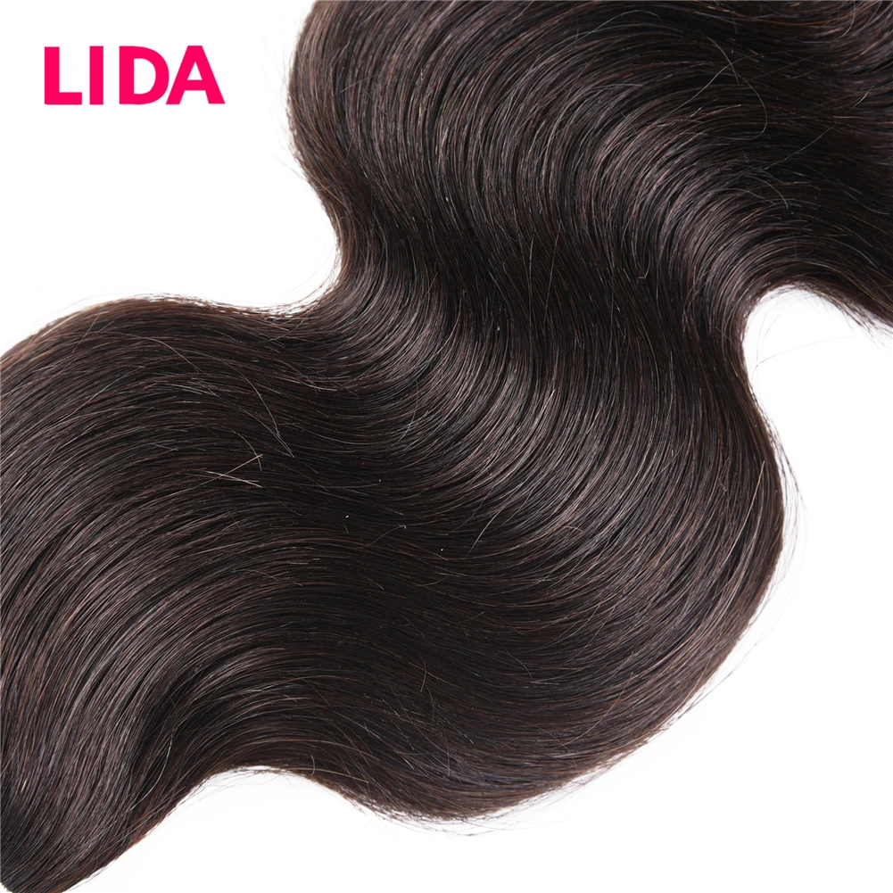 LIDA-Extensions de Cheveux Naturels Non-Remy pour Femme, Extensions de Cheveux Humains, Body Wave, Richesse, Chinois, 3 Bundles