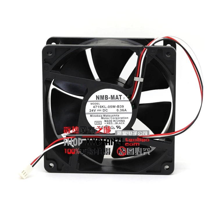 

NEW NMB-MAT NMB 12038 24V 0.40A 4715KL-05W-B39 3lines double ball bearing cooling fan