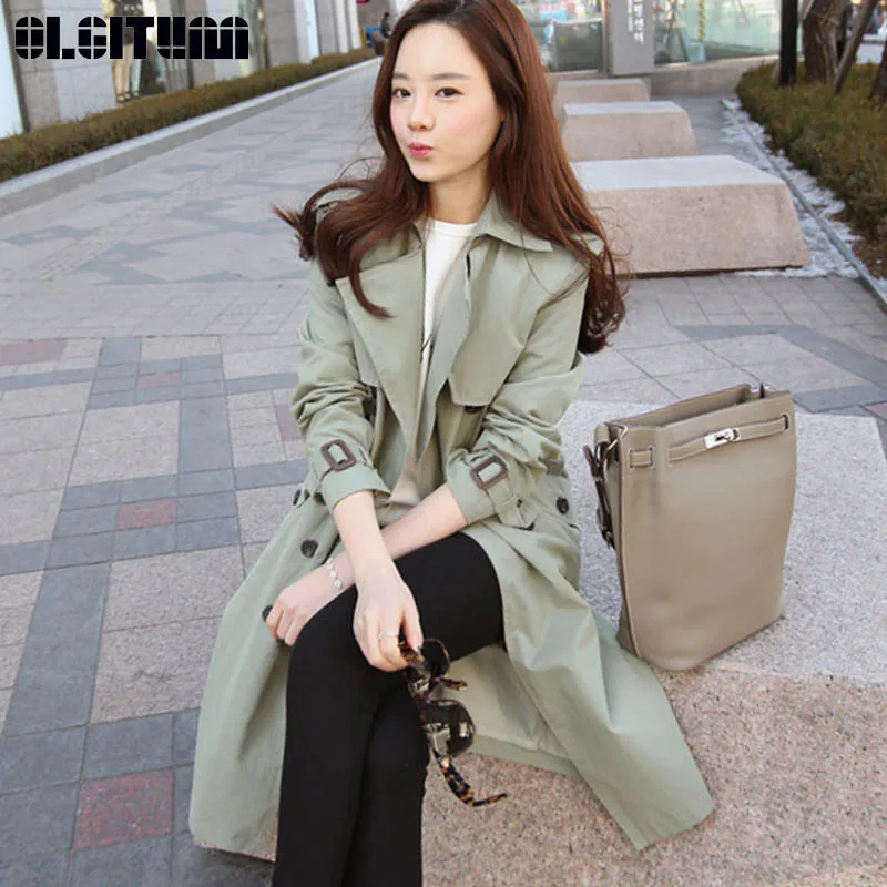 New 2020 Casual Women Trench Fashion Windbreaker Female bf Korean Version of the Long Loose Lapel Windbreaker TR141